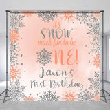 Allenjoy Custom Name Silver Snowflake 1St Birthday Backdrop