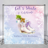 Allenjoy Custom Name Skate Celebrate Girl Birthday Backdrop