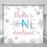 Allenjoy Custom Name Snowflake Sequin 1St Birthday Backdrop