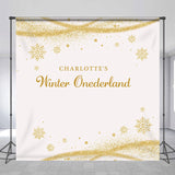 Allenjoy Custom Name Winter Onederland 1St Birthday Backdrop