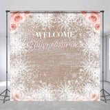 Allenjoy Custom Name Wood Snowflake Baby Shower Backdrop