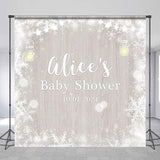 Allenjoy Custom Name Wooden Snowflake Baby Shower Backdrop