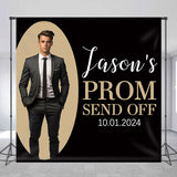 Allenjoy Custom Photo Black Brown Simple Prom Backdrop