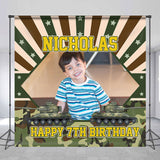 Allenjoy Custom Photo Camouflage Tank 7Th Birthday Backdrop