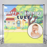 Allenjoy Custom Photo Cartoon House 1St Birthday Backdrop