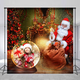 Allenjoy Custom Photo Crystal Ball Santa Christmas Backdrop