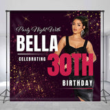 Allenjoy Custom Photo Dark Purple 30Th Birthday Backdrop