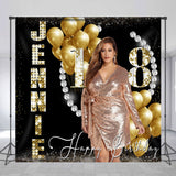 Allenjoy Custom Photo Golden Glitter 18Th Birthday Backdrop