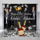 Allenjoy Custom Photo Money Man 28Th Birthday Backdrop