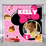 Allenjoy Custom Photo Mouse Dessert 2Nd Birthday Backdrop