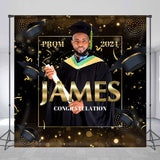 Allenjoy Custom Photo Prom 2024 Black Graduation Backdrop