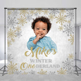 Allenjoy Custom Photo Winter Snowflake 1St Birthday Backdrop