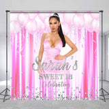 Allenjoy Custom Pink Diamonds Balloon 16Th Birthday Backdrop