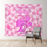 Allenjoy Custom Pink Glitter Barbie 2Th Birthday Backdrop