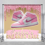 Allenjoy Custom Pink Glitter Sneaker Ball Party Backdrop