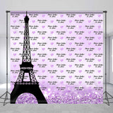 Allenjoy Custom Purple Eiffel Repeat 16Th Birthday Backdrop