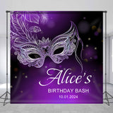 Allenjoy Custom Purple Mask Masquerade Birthday Bash Backdrop