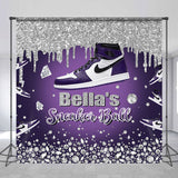 Allenjoy Custom Purple Silver Sneaker Ball Backdrop Girl