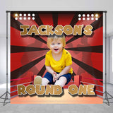 Allenjoy Custom Red Boxing Ring Round One Birthday Backdrop