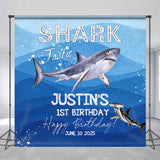 Allenjoy Custom Shark Summer Sea Birthday Backdrop Kids