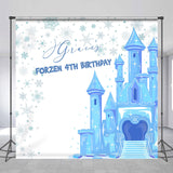 Allenjoy Custom Snowflake Castle Frozen 4Th Birthday Backdrop