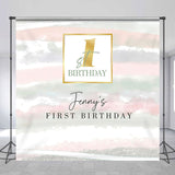 Allenjoy Custom Soft Foggy 1St Birthday Backdrop Girl