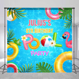 Allenjoy Custom Summer Swimming Pool 8Th Birthday Backdrop