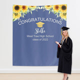 Allenjoy Custom Sunflower Graduation Backdrop Banner