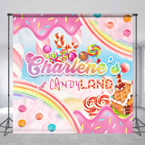 Allenjoy Custom Sweet Rainbow Candyland Backdrop Girls