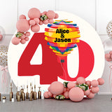 Allenjoy Custom White 40 Years Round Anniversary Backdrop