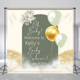 Allenjoy Customized Name Arch Balloons Baby Shower Backdrop