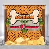 Allenjoy Customized Name Leopard Print 3Rd Birthday Backdrop