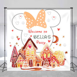 Allenjoy Customized Name Mouse Town Happy Birthday Backdrop