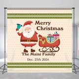 Allenjoy Customized Name Santa Claus Merry Christmas Backdrop