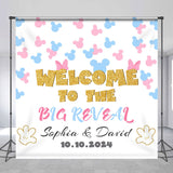 Allenjoy Customized Name Welcome Big Reveal Birthday Backdrop