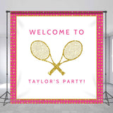 Allenjoy Customized Name Welcome Tennis Racket Party Backdrop