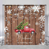 Allenjoy Customized Name Wood Truck 1St Birthday Backdrop