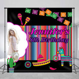 Allenjoy Customized Photo Mexican Stripes Birthday Backdrop