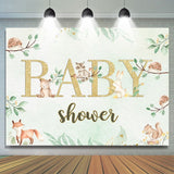 Allenjoy Cute Animal Green Baby Shower Backdrop For Photography