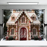 Allenjoy Cute Candy House Christmas Backdrop Photo Shoot