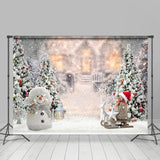 Allenjoy Cute Snowman And Christmas Tree Christmas Backdrop