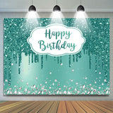 Allenjoy Cyan Diamonds Glitter Bokeh Happy Birthday Backdrop