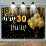 Allenjoy Dark Brown Dirty Thirty Balloons Birthday Backdrop