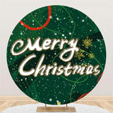 Allenjoy Dark Green With Snowflake Round Chrismas Backdrops