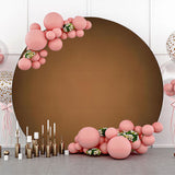 Allenjoy Dark Light Brown Gradient Round Birthday Backdrop