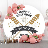 Allenjoy Dear Friend Spark Simple Round Birthday Backdrop