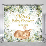 Allenjoy Deer Leaves Bohemia Custom Baby Shower Backdrop