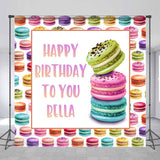 Allenjoy Delicious Macaron Dessert Custom Birthday Backdrop