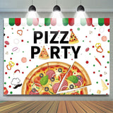 Allenjoy Delicious Tomato Pepper Backdrop Pizza Party