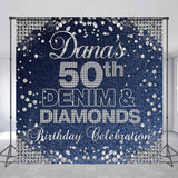 Allenjoy Denim And Diamond Custom 50Th Birthday Backdrop